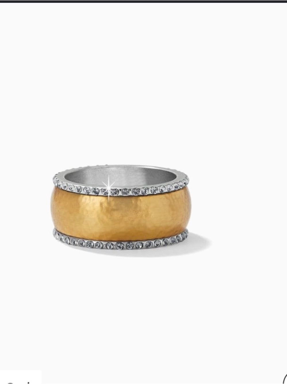 Brighton Gold-Tone Dome Ring with Crystal Edging